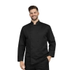 Bluza kucharska czarna męska  długi rękaw 8 guzików roz.XXL – bluza kucharska – odzież gastronomiczna dla kucharzy